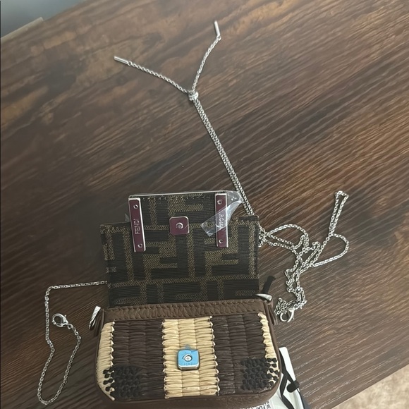 Fendi Brown Mini Bag with Chain Strap and Leather Finish - Picture 3 of 4